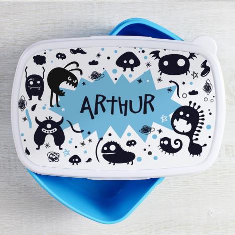 Personalised Monsters Blue Lunch Box Extra Image 1